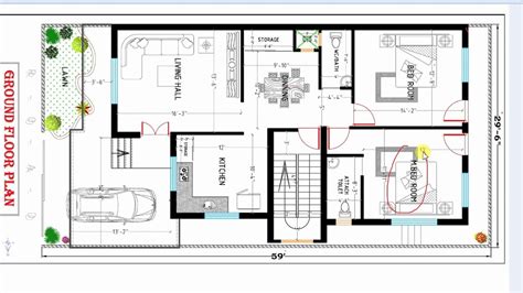 1800 Sq Ft 2bhk House Plan With Dining And Car Parking 2bhk House