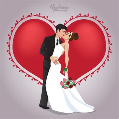 Wedding Couple In Love Free Vector In Adobe Illustrator Ai Ai