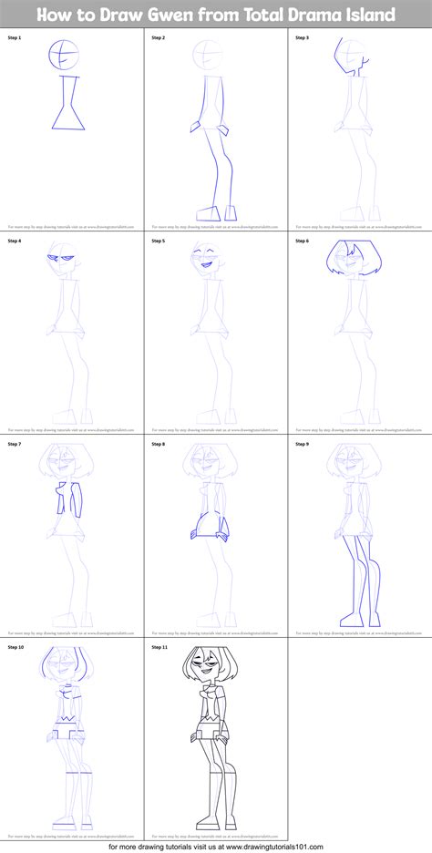 How To Draw Gwen From Total Drama Island Total Drama Island Step By