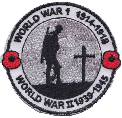 World War 1 And 2 Ww1 Wwii Centenary We Will Remember Embroidered Badge