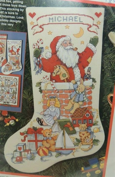 kit dimensions 8437 santa in the chimney stocking susan winget 1993 incomplete for sale online