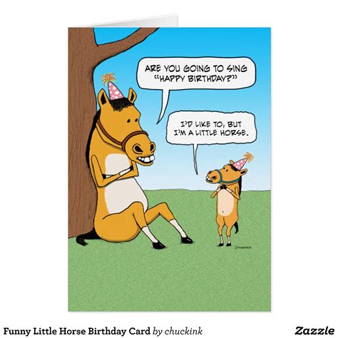 Funny Little Horse Birthday Card Happy Birthday Horse