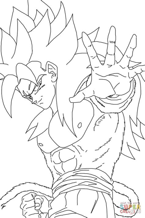 Goku Para Colorear Fase 4 Colorear Goku Fase 4 🥇 Dibujo Imágenes