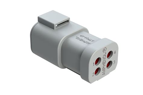 Atp04 4p Ec01 4 Way Receptacle Male Atp Series Heavy Duty Receptacle