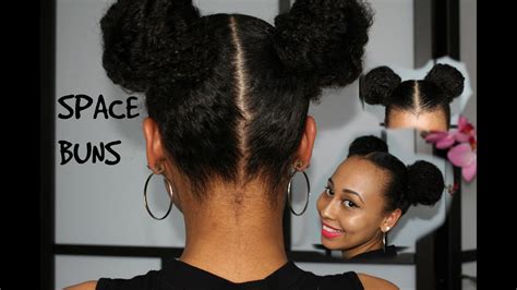 Summer Protective Style Space Bunsdouble Puff Balls Tutorial Youtube
