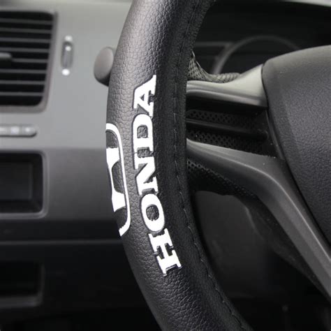 Carbon Fiber Black Synthetic Leather Steering Wheel Cover For Honda Fit