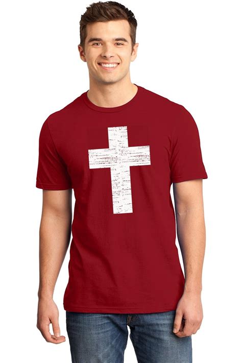 Mens Distressed Cross Soft Tee Religious Religion Christian Shirt Ebay