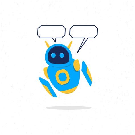 Premium Vector Blue Robot Illustration Design With Speech Bubble