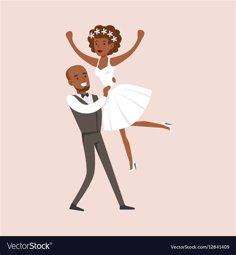 Newlyweds Doing Dirty Dancing Finale Royalty Free Vector
