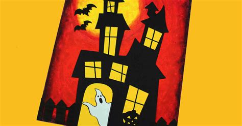 Halloween Stencil Haunted House Spooky For Crafts 5 In Bastel