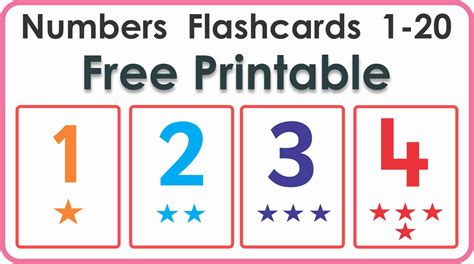 Number Flashcards 1 To 20 Free Printable Montessoriseries
