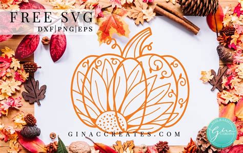 We are giving away free christmas design resources with file formats eps ai svg. Pumpkin Sunflower Mandala SVG Cut File - Gina C. Creates