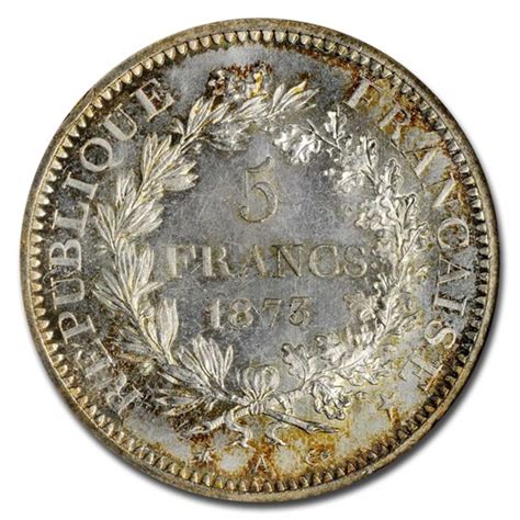 Buy 1873 A France Hercules Silver 5 Francs Ms 65 Ngc Apmex