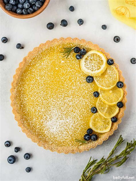 Lemon Tart With A Shortbread Crust Belly Full