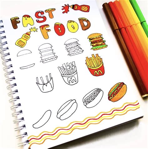 15 Easy To Draw Food Doodles For Plans And Journals