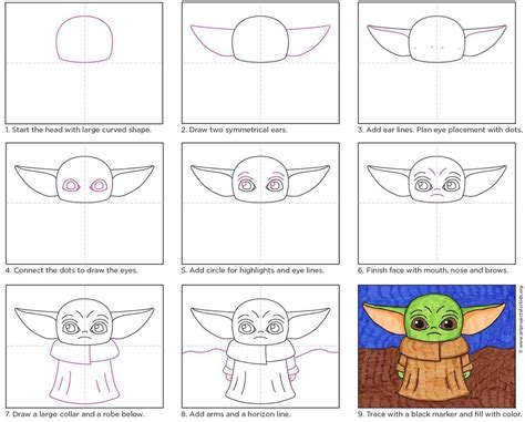 How To Draw Baby Yoda Face Easy Christopher Myersa S Coloring Pages