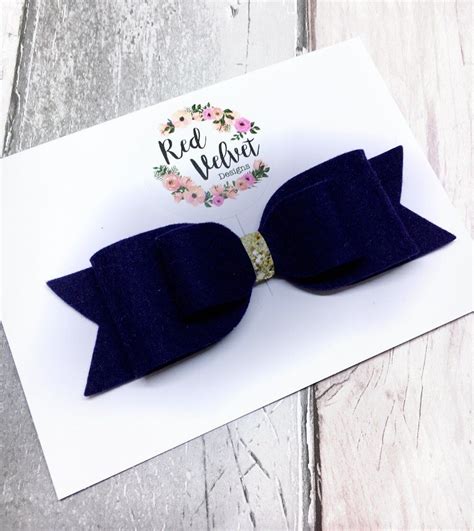 A Gorgeous Large Hair Bow Using Our Beautiful Navy Felt Our Felt Is