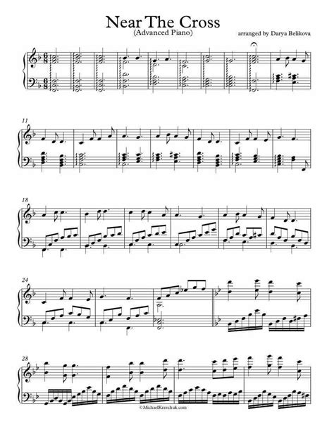Free Piano Arrangement Sheet Music Near The Cross Michael Kravchuk