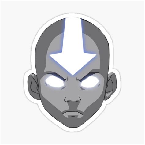 Avatar The Last Airbender Aang Face Avatar State Sticker For Sale By