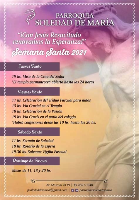Semana Santa 2021 Parroquia Soledad De Marí­a