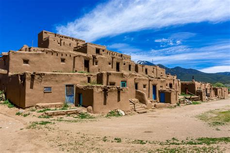 Taos Pueblo Multi Story Adobe Dwellings New Mexico Taos Pueblo Trip