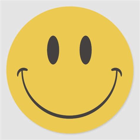 Super Big Smile Happy Face Emoji Classic Round Sticker Happy Face
