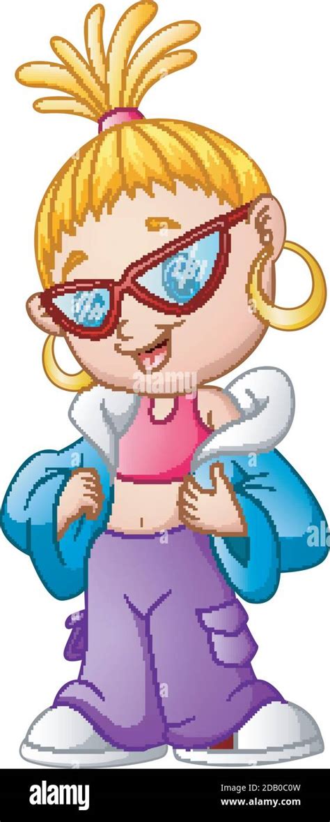 Vector Illustration Of Cartoon Stylish Blonde Girl Stock Vector Image And Art Alamy