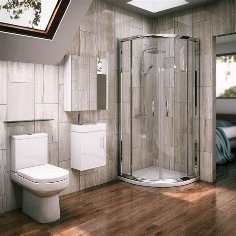 Small bathrooms unfortunately call for smaller fixtures. Newark Quadrant Shower Enclosure With En-suite Set ...