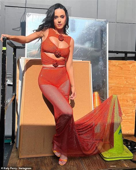 Katy Perry Stuns As She Shows Skin In Sexy Sheer Orange Number With Cutouts For American Idol