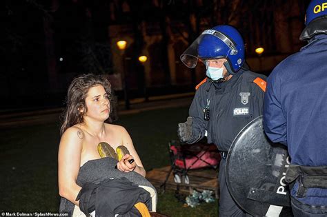 riot cops confronted by naked protester in bristol last night news of the world art