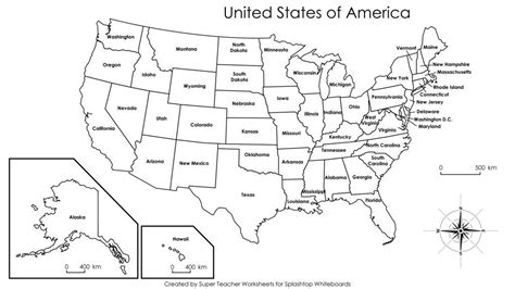 Free Printable Usa Map With States us map black and white ...