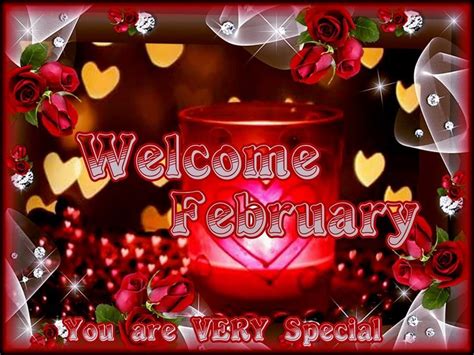 A Red Candle With Hearts Around It And The Words Welcome February You