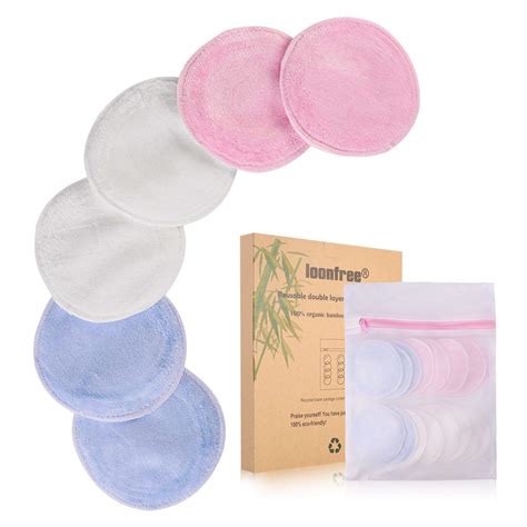 Loonfree Reusable Make Up Remover Pads 16 Packs Reusable Cotton Pads With Laundry Bag Bamboo