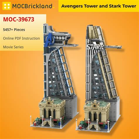 Moc 39673 Avengers Tower And Stark Tower Movie Series Building Etsy