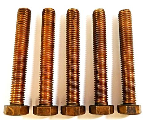 silicon bronze hex cap screws 1 2 13 x 3 1 2 across flats 5 pcs