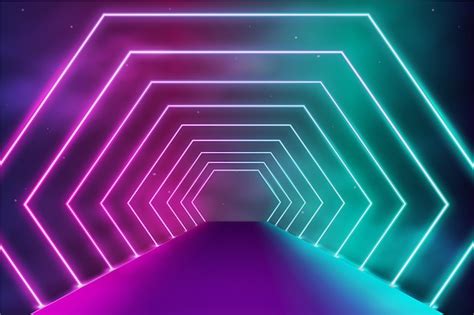 Free Vector Abstract Background With Geometric Neon Shapes