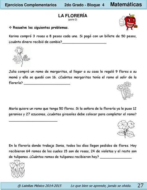Una gran variedad de ejercicios de matemáticas para tercer grado: 2do grado bloque 4 ejercicios complementarios ...