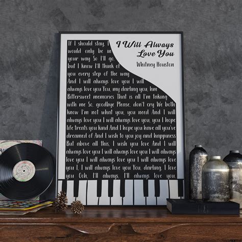 Song Lyrics Print Wall Art Lyric Printable Lyrics Wall Art Etsy