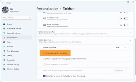 How To Auto Hide Taskbar In Windows 1110
