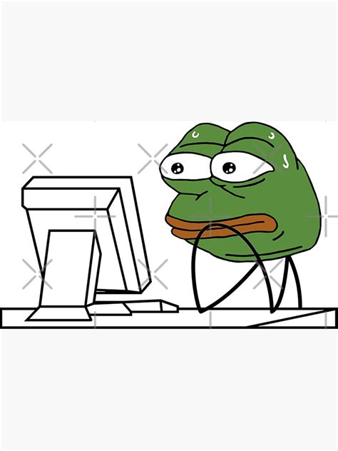 Pegatina Meme Pepe Frog Monkas Rage Comic Computer Guy De Mr Meme