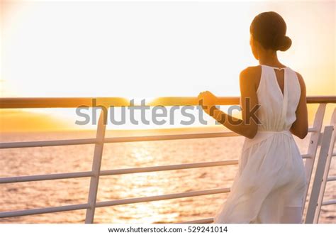 Cruise Ship Vacation Woman Enjoying Sunset Stock Photo Edit Now 529241014