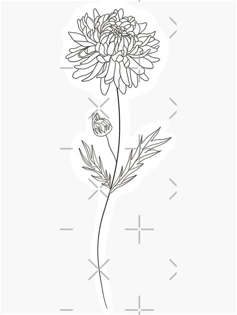 November Birth Month Flower Chrysanthemum Sticker For Sale By