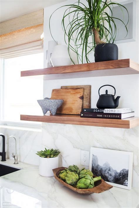 Colleen, these shelves look so much more interesting with two boards as opposed to one. 37+ Inspiring DIY Small Kitchen Open Shelves Decor Ideas ...