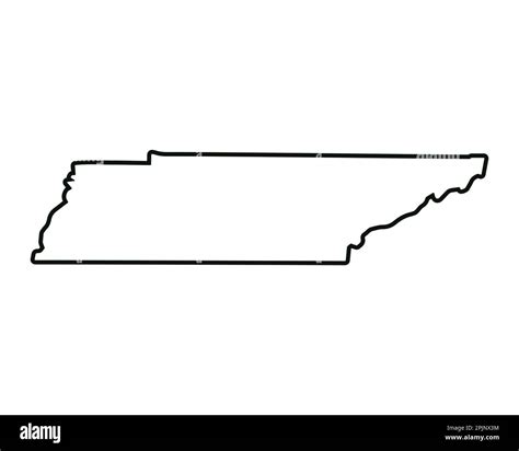 Tennessee state map. US state map. Tennessee outline symbol. Vector