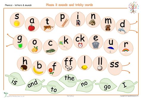 Phonics Sounds And Tricky Mat Phase 2 Apple For The Teacher Ltd
