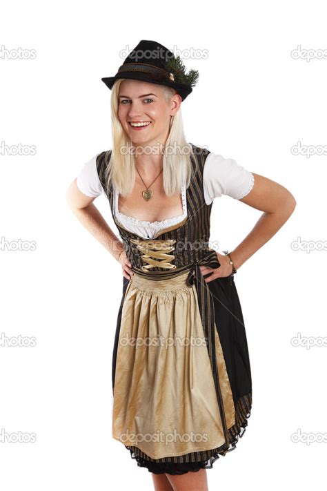 Young Blonde Woman In Traditional Bavarian Costume — Stock Photo © Kb