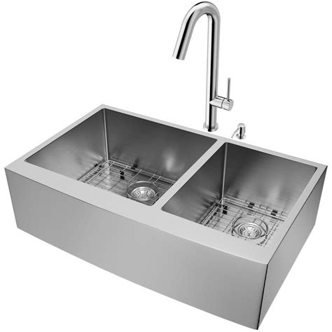 Get it as soon as thu, may 13. VIGO Farmhouse Apron Front Stainless Steel 36 in. Double ...
