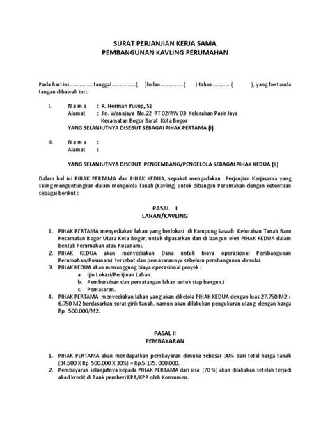Detail Contoh Surat Perjanjian Kerjasama Proyek Koleksi Nomer 6