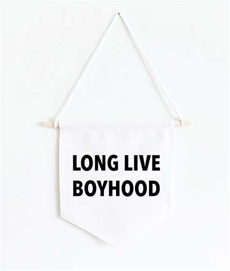 Long Live Boyhood Canvas Banner Boys Room Decor Modern Kids Etsy