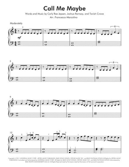 Call Me Maybe Easy Piano By Carly Rae Jepsen Digital Sheet Music For Sheet Music Single